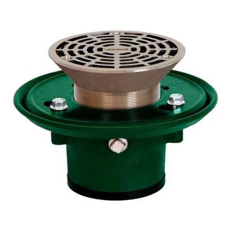 Josam Company Josam 30003-6A-Z 3" No-Hub Floor Drain Body w/6" Round Nikaloy Strainer 30003-6A-Z